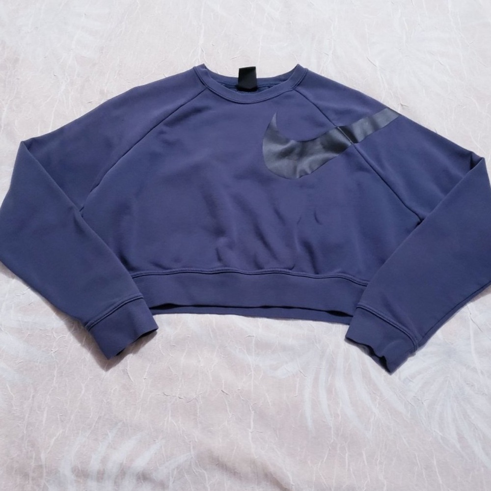 Nike Blue Boxy Cropped Hoodie